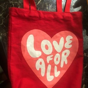 OldNavy : red  tote bag (LOVE FOR ALL) , one size